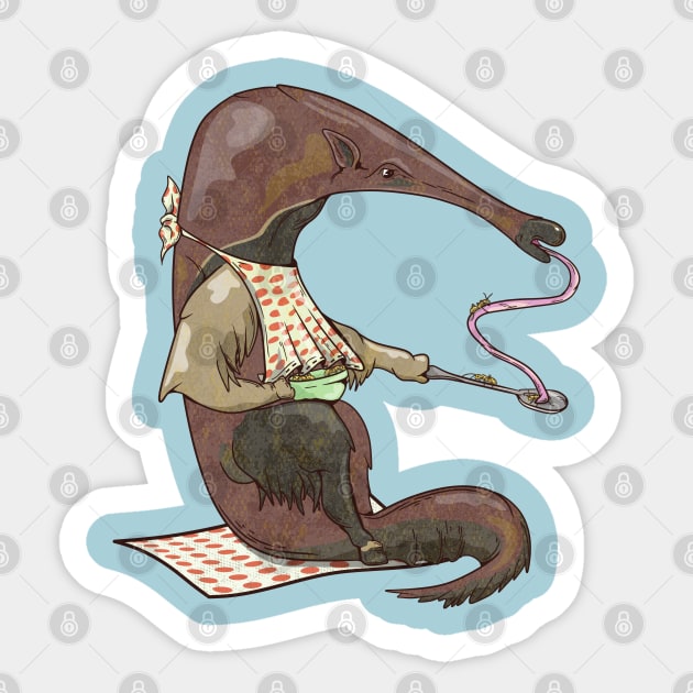 Cartoon anteater Sticker by mailboxdisco